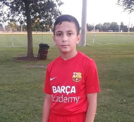 Danial Dakado a Syrian refugee youth sports boy soccer player that plays for Barcelona Academy in Chicago Illinois with All Kids Play youth sports financial assistance grant