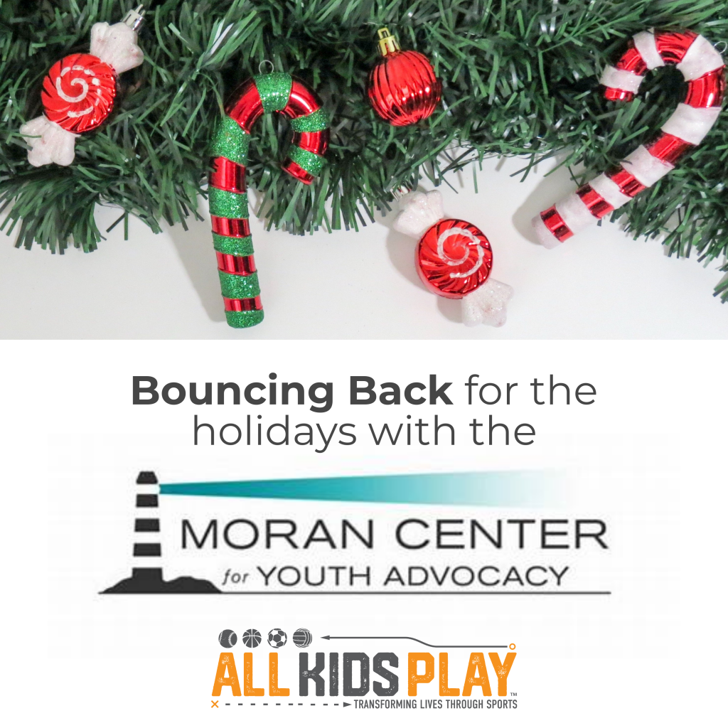 All Kids Play and Moran Center for Youth Advocacy in Evanston Illinois We Will Bounce Back event to give out sports soccer and basketballs to disadvantaged kids for the holidays